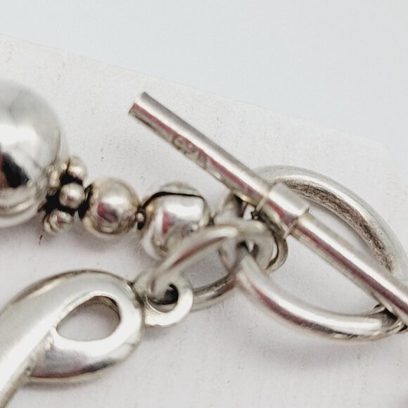 Freshwater Pearl & Faceted Quartz Beaded Bracelet Sterling Clasp & Charm 7 Inch - Picture 6 of 6